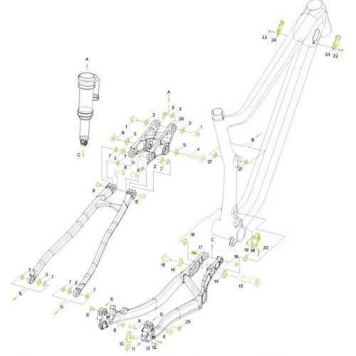 Váz Hardware Kit MERIDA 2017-2020 eONE-TWENTY / eONE-SIXTY csavarszett