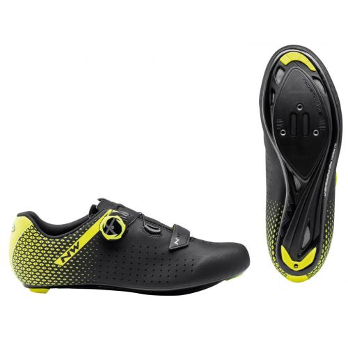 Cipő NORTHWAVE ROAD CORE PLUS 2 43 fekete/fluo sárga