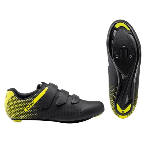 Cipő NORTHWAVE ROAD CORE 2 3S 42 fekete/sárga fluo